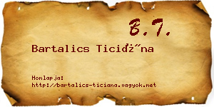 Bartalics Ticiána névjegykártya